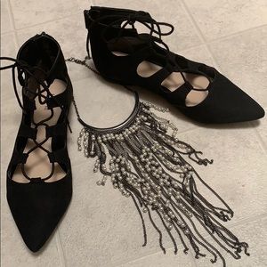 Bar III Woman’s Size 9 Tie Up Black Sandals 5/$25